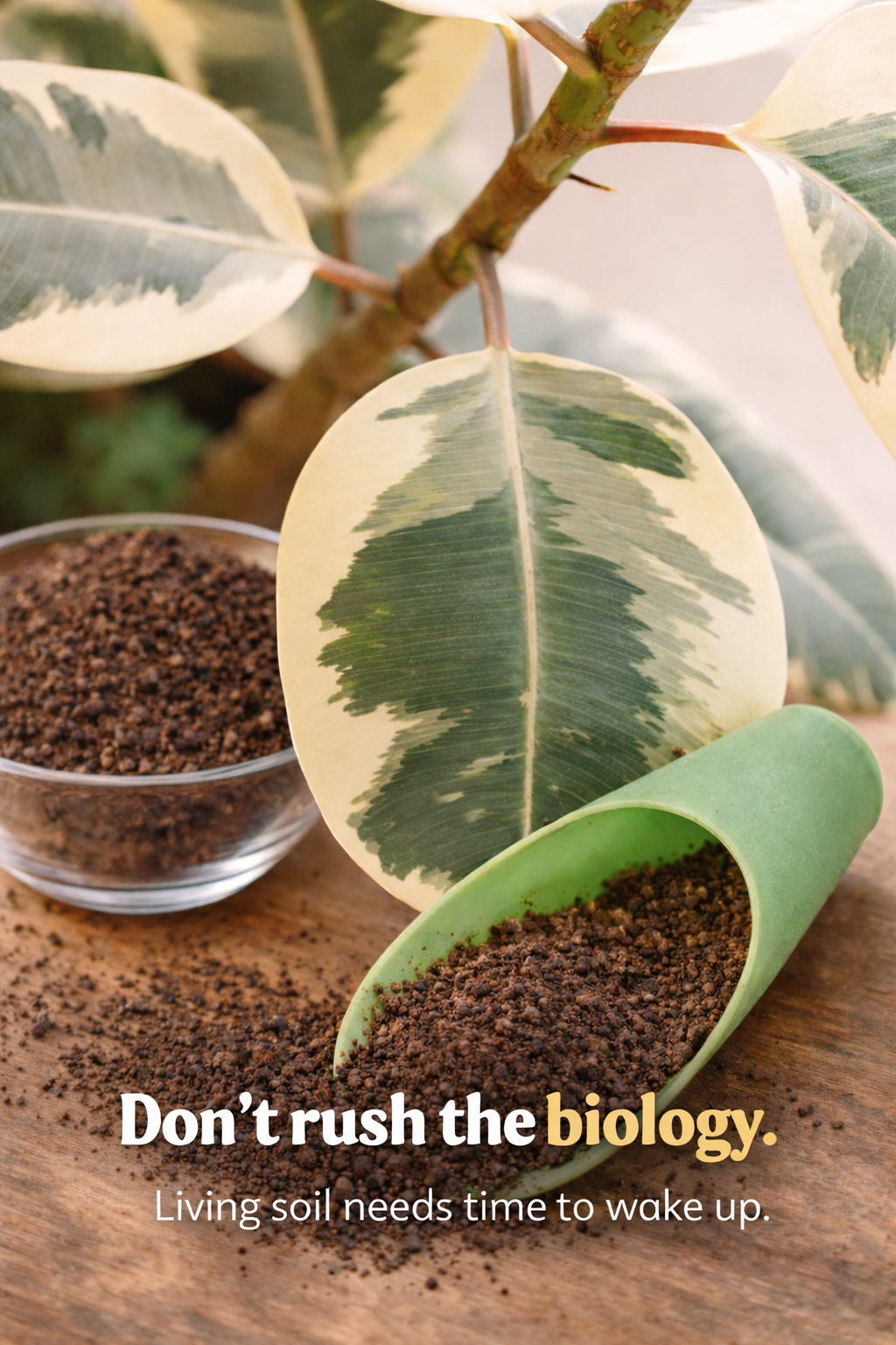 Don't rush the biology — living soil needs time to wake up