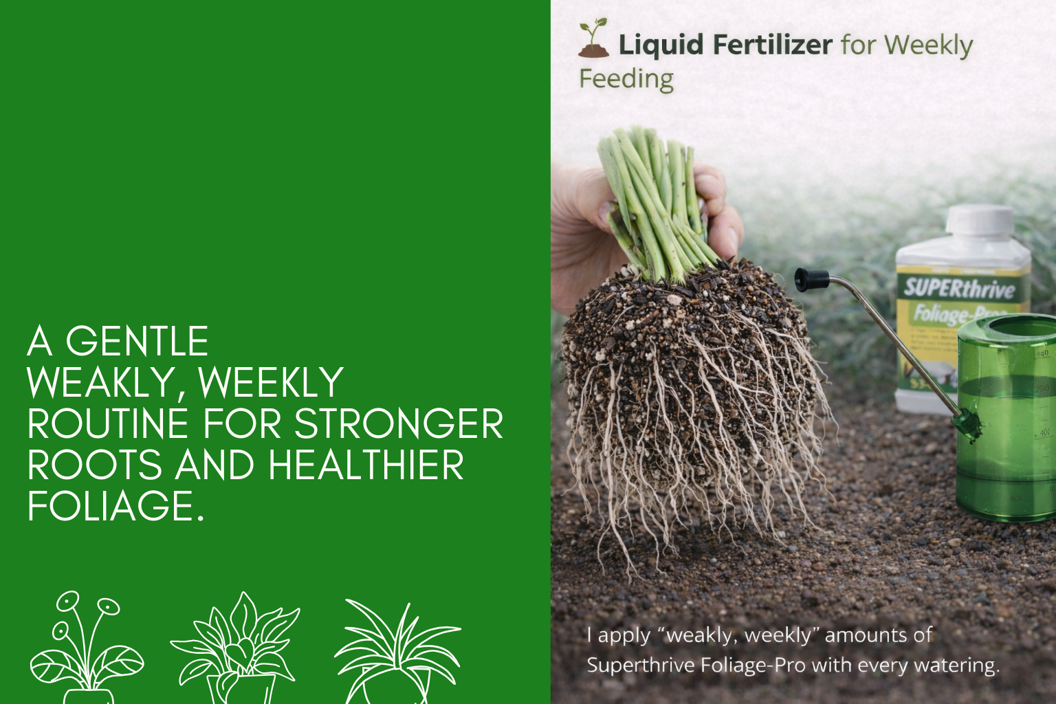 Liquid fertilizer for weekly feeding — a gentle weakly, weekly routine for stronger roots and healthier foliage